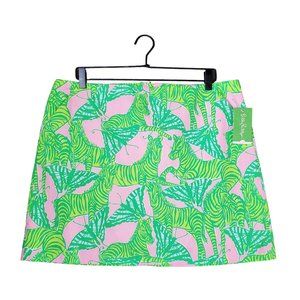 Lilly Pulitzer sz 14 Simple Skirt Brazilian Court Pink Green Zebra Butterfly NWT